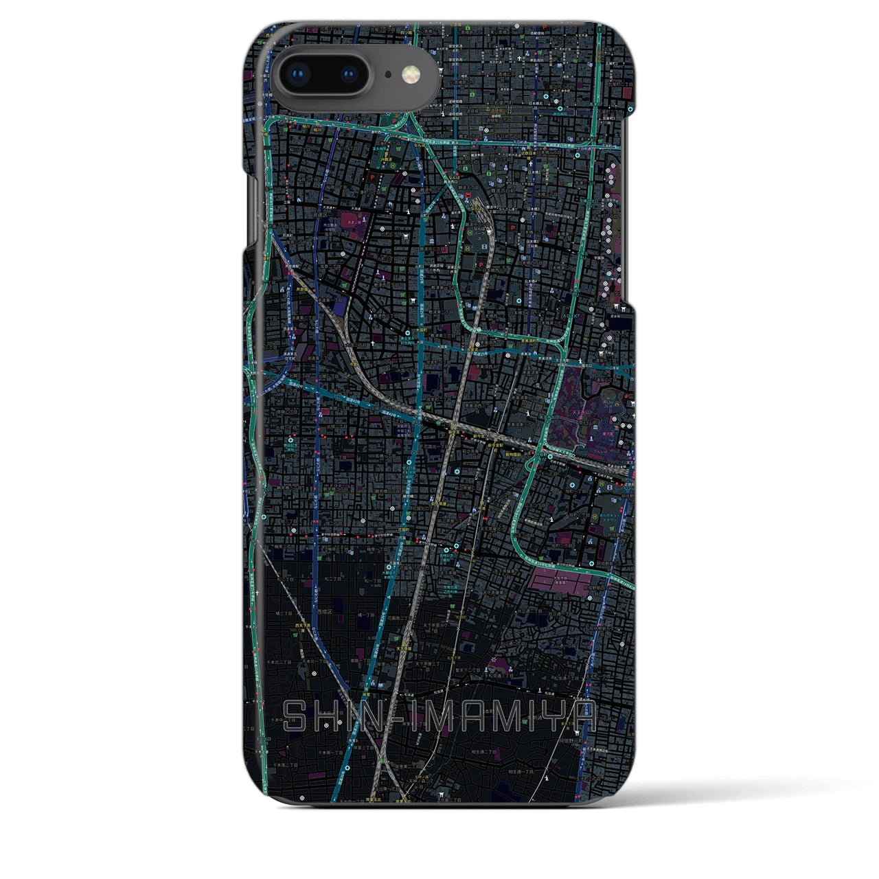 【新今宮(大阪府)】地図柄iPhoneケース(バックカバータイプ)