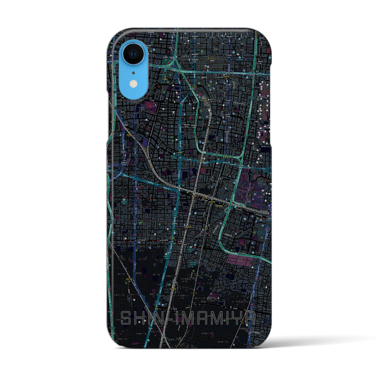 【新今宮(大阪府)】地図柄iPhoneケース(バックカバータイプ)