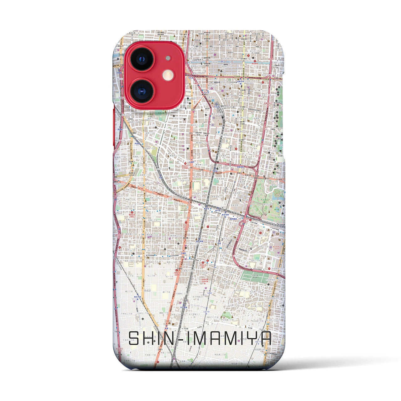 【新今宮(大阪府)】地図柄iPhoneケース(バックカバータイプ)