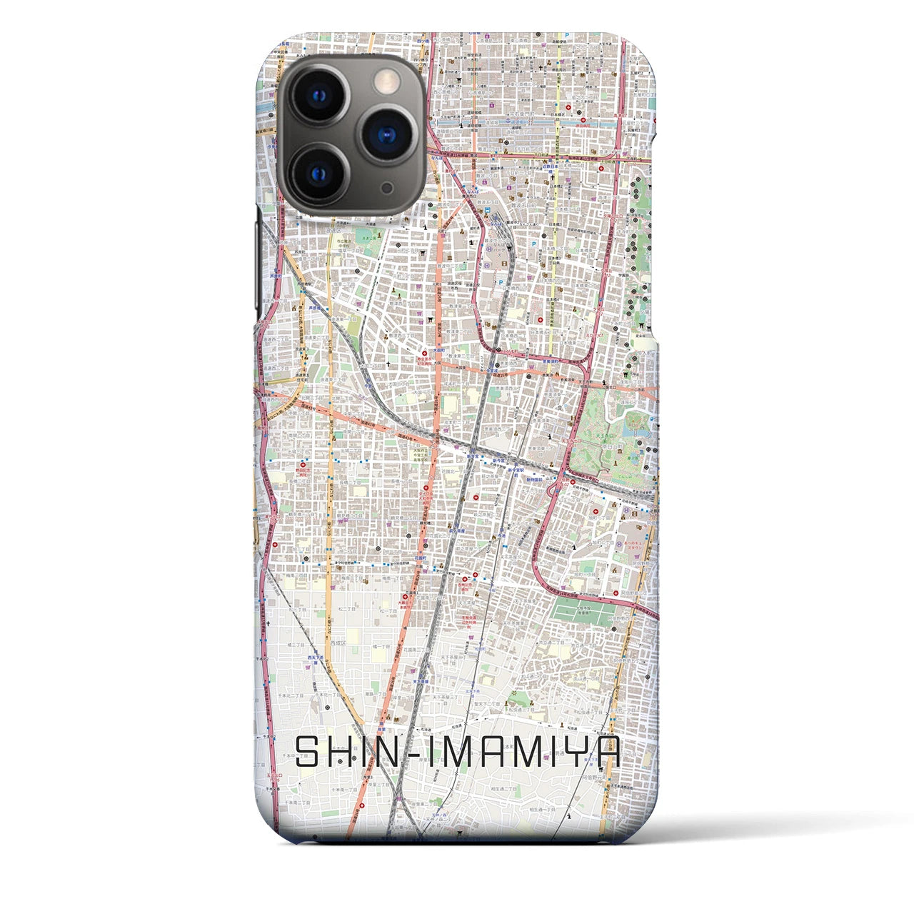 【新今宮(大阪府)】地図柄iPhoneケース(バックカバータイプ)