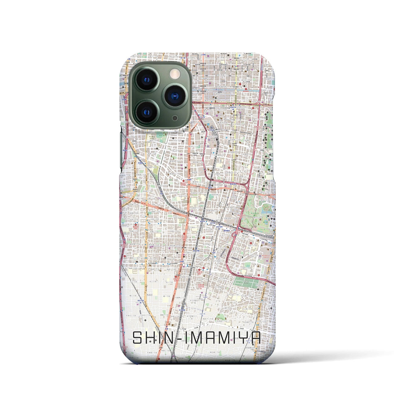 【新今宮(大阪府)】地図柄iPhoneケース(バックカバータイプ)
