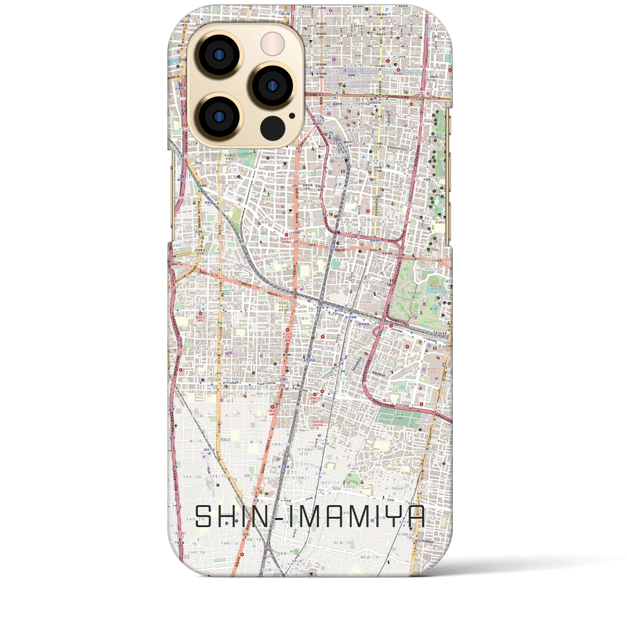 【新今宮(大阪府)】地図柄iPhoneケース(バックカバータイプ)