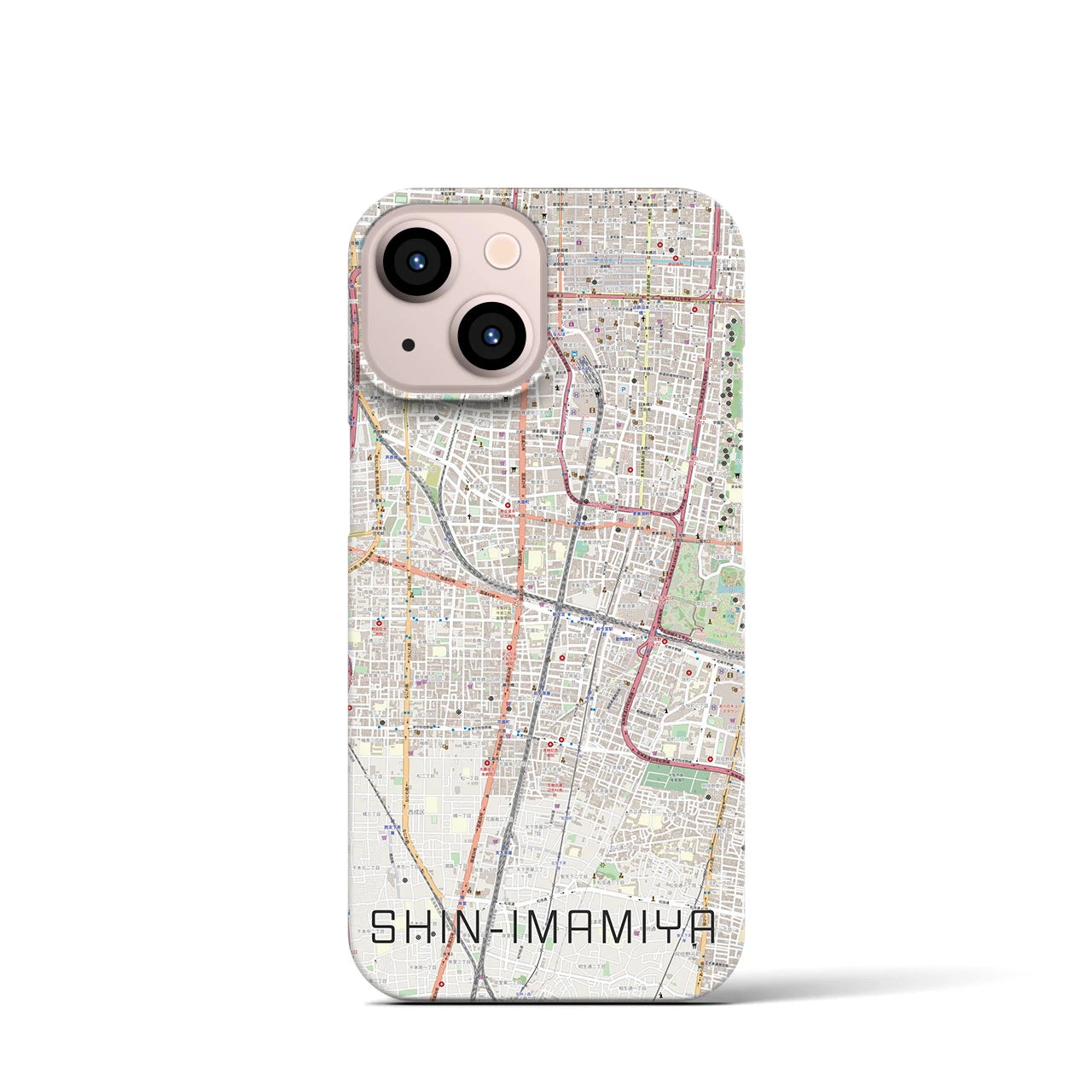 【新今宮(大阪府)】地図柄iPhoneケース(バックカバータイプ)