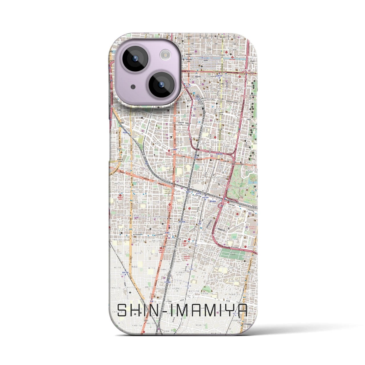 【新今宮(大阪府)】地図柄iPhoneケース(バックカバータイプ)