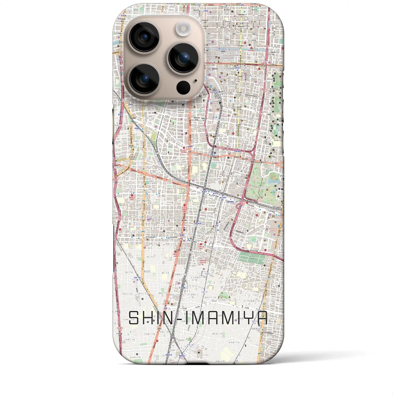 【新今宮(大阪府)】地図柄iPhoneケース(バックカバータイプ)