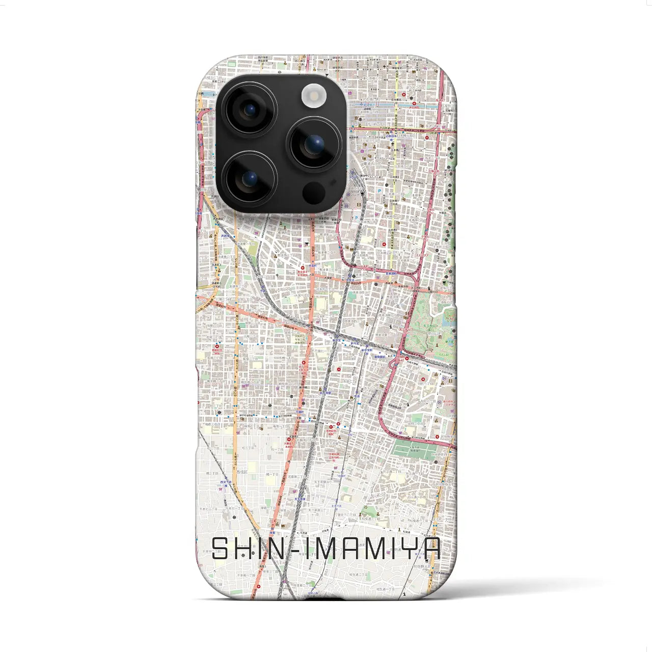【新今宮(大阪府)】地図柄iPhoneケース(バックカバータイプ)