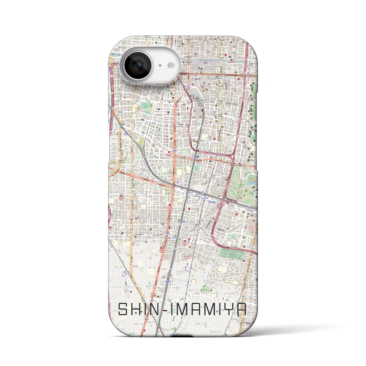 【新今宮(大阪府)】地図柄iPhoneケース(バックカバータイプ)