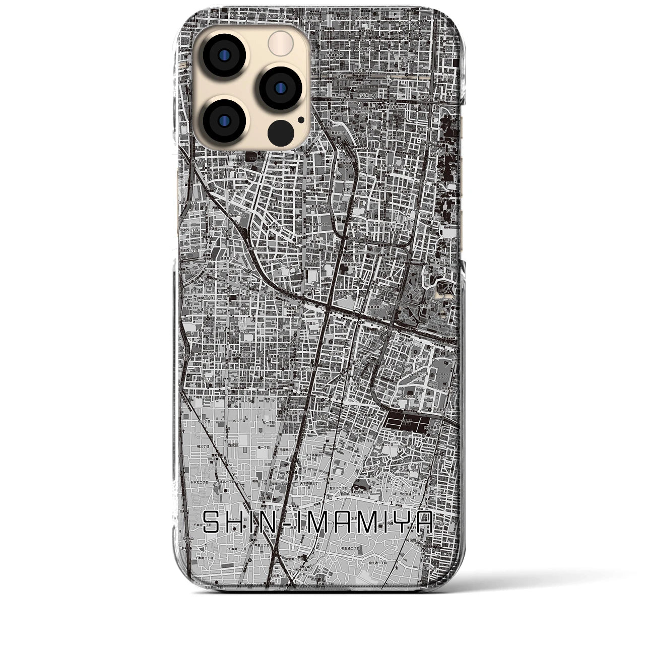 【新今宮(大阪府)】地図柄iPhoneケース(クリアタイプ)