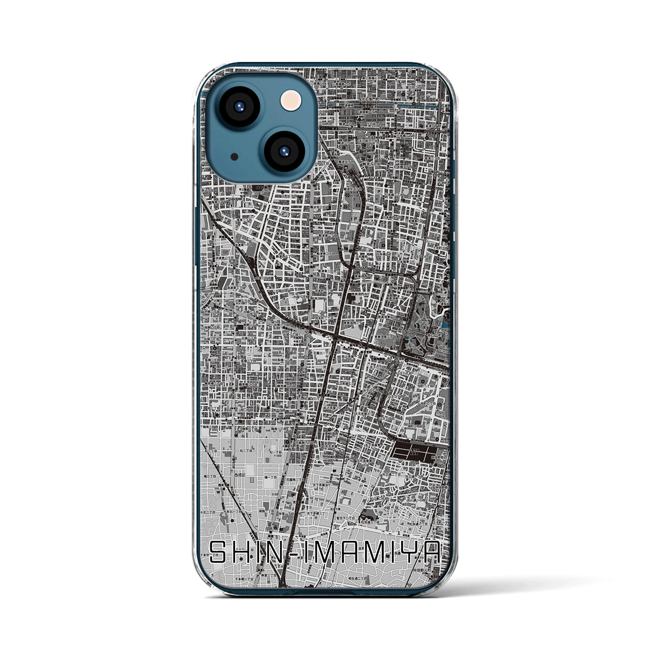 【新今宮(大阪府)】地図柄iPhoneケース(クリアタイプ)