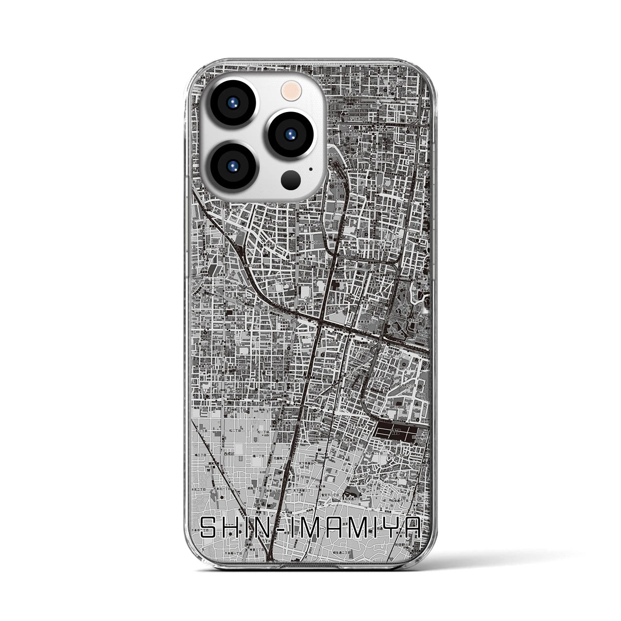 【新今宮(大阪府)】地図柄iPhoneケース(クリアタイプ)