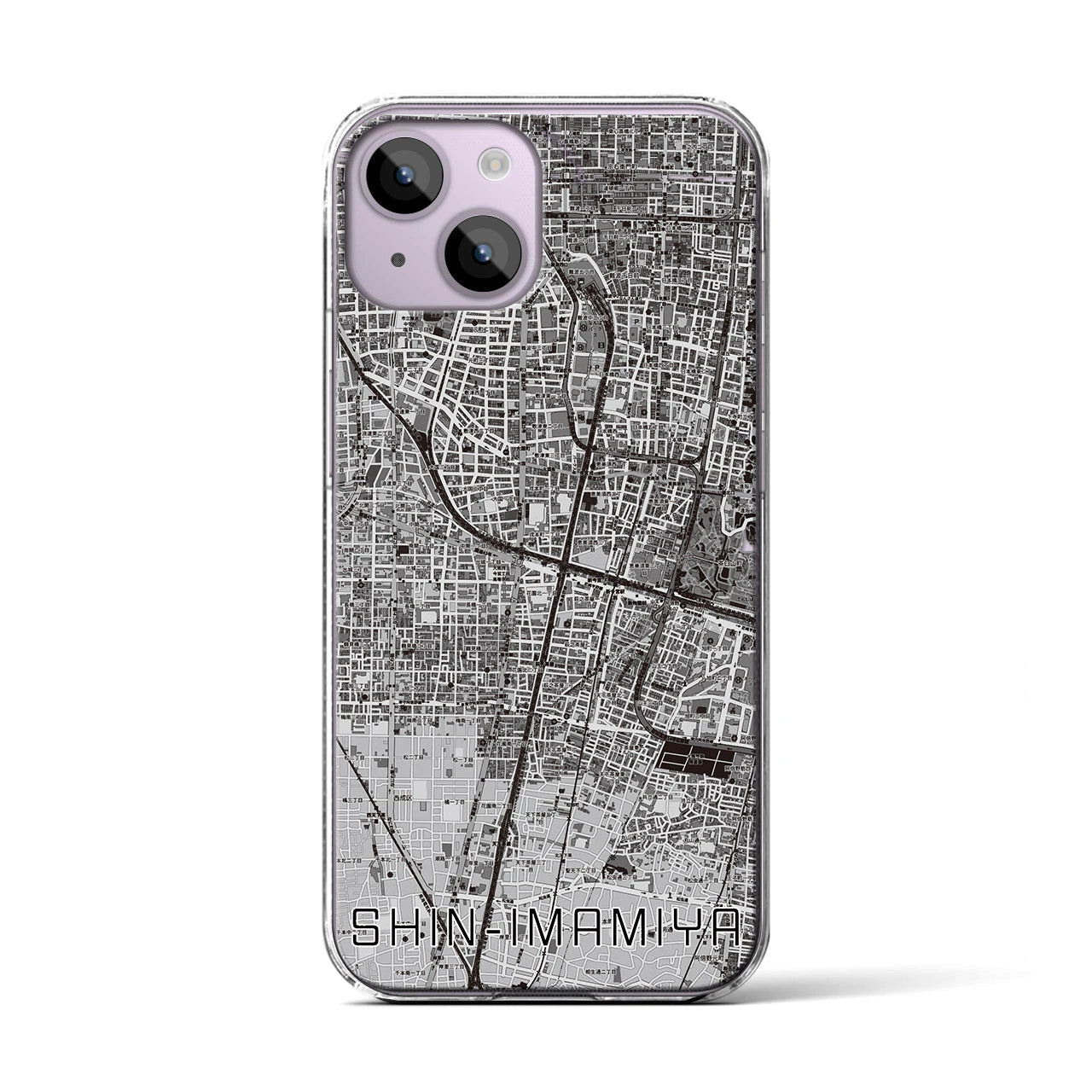 【新今宮(大阪府)】地図柄iPhoneケース(クリアタイプ)