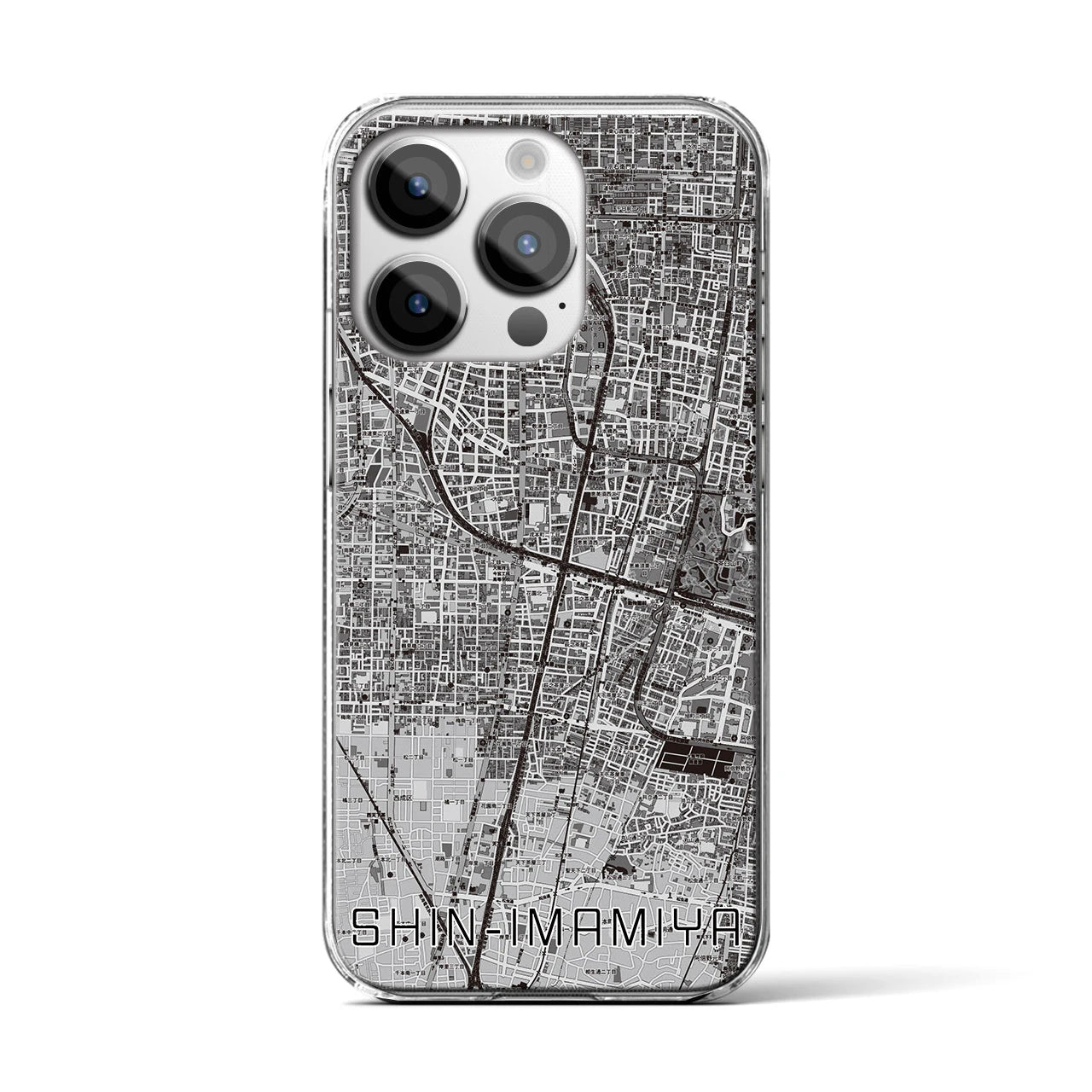 【新今宮(大阪府)】地図柄iPhoneケース(クリアタイプ)