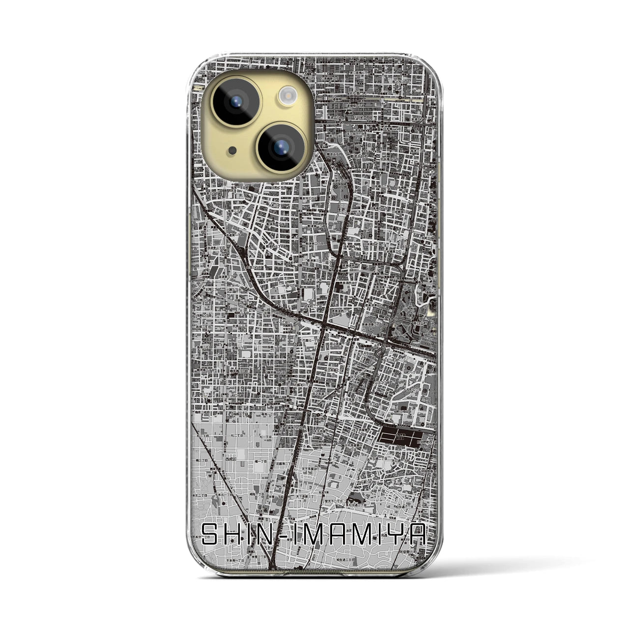 【新今宮(大阪府)】地図柄iPhoneケース(クリアタイプ)