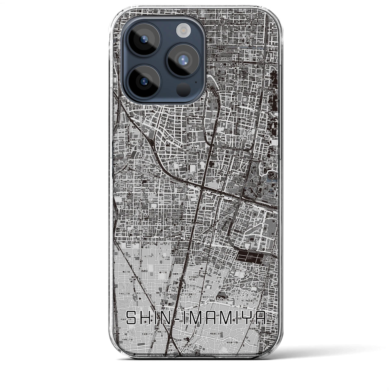 【新今宮(大阪府)】地図柄iPhoneケース(クリアタイプ)