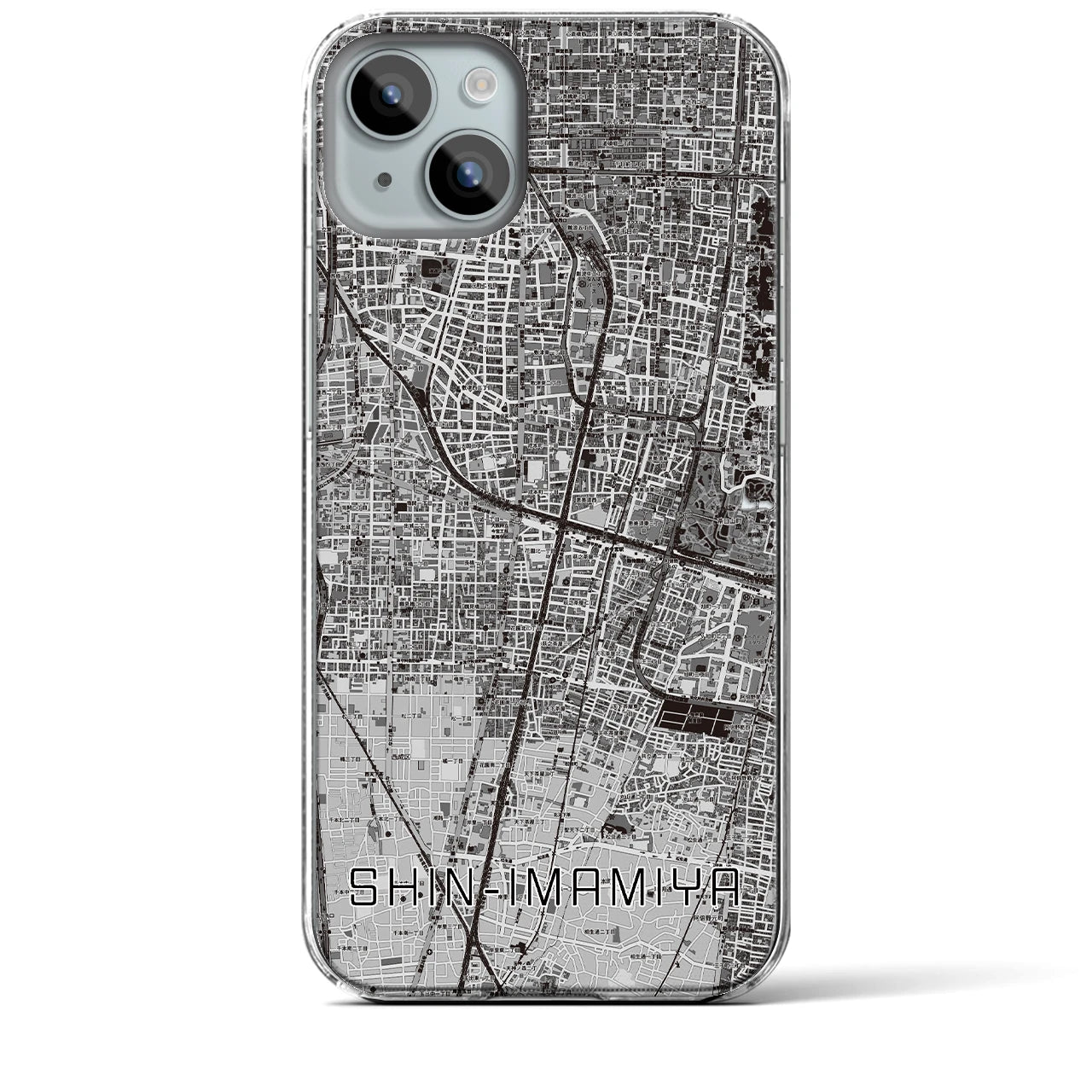 【新今宮(大阪府)】地図柄iPhoneケース(クリアタイプ)