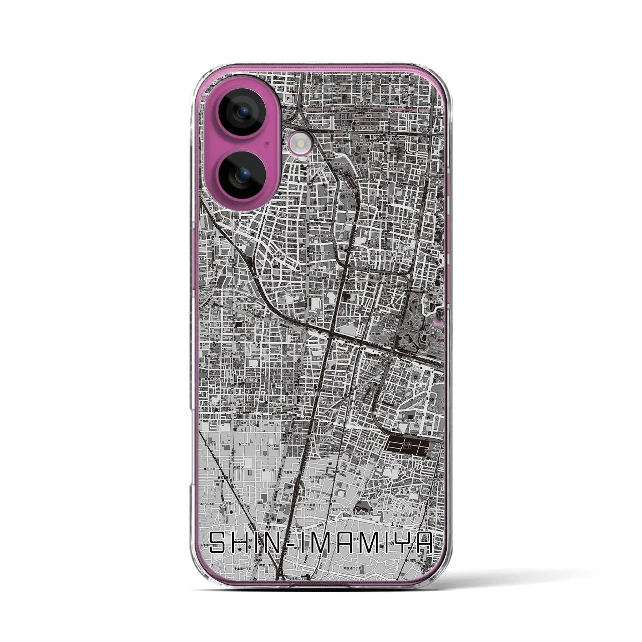 【新今宮(大阪府)】地図柄iPhoneケース(クリアタイプ)