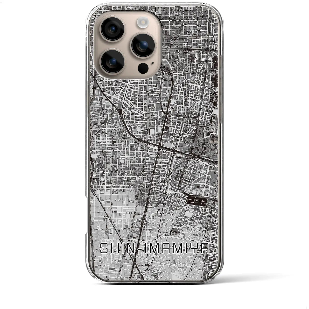 【新今宮(大阪府)】地図柄iPhoneケース(クリアタイプ)