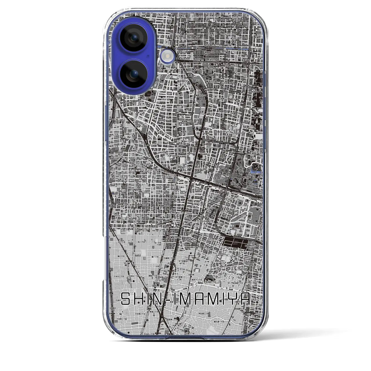 【新今宮(大阪府)】地図柄iPhoneケース(クリアタイプ)