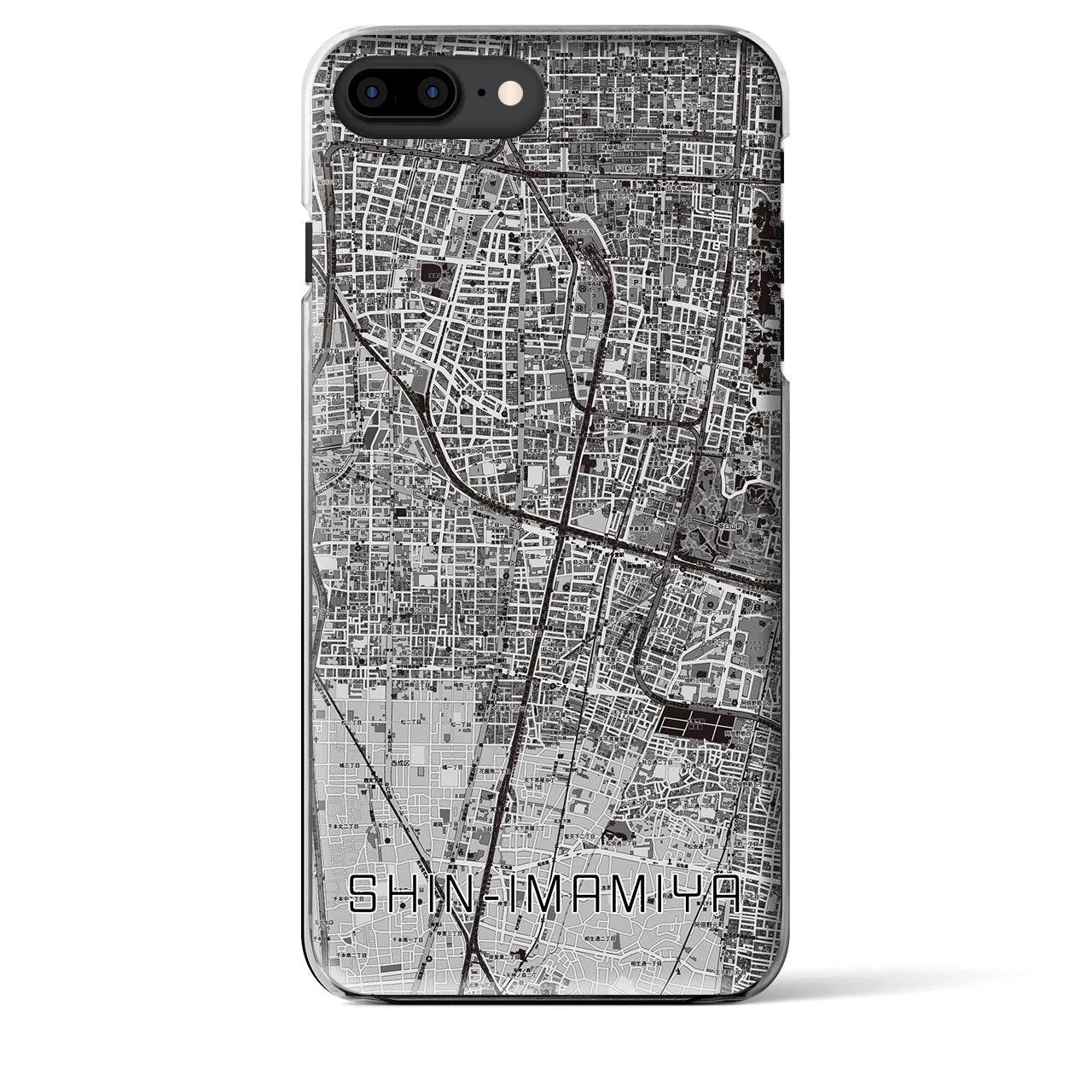 【新今宮(大阪府)】地図柄iPhoneケース(クリアタイプ)