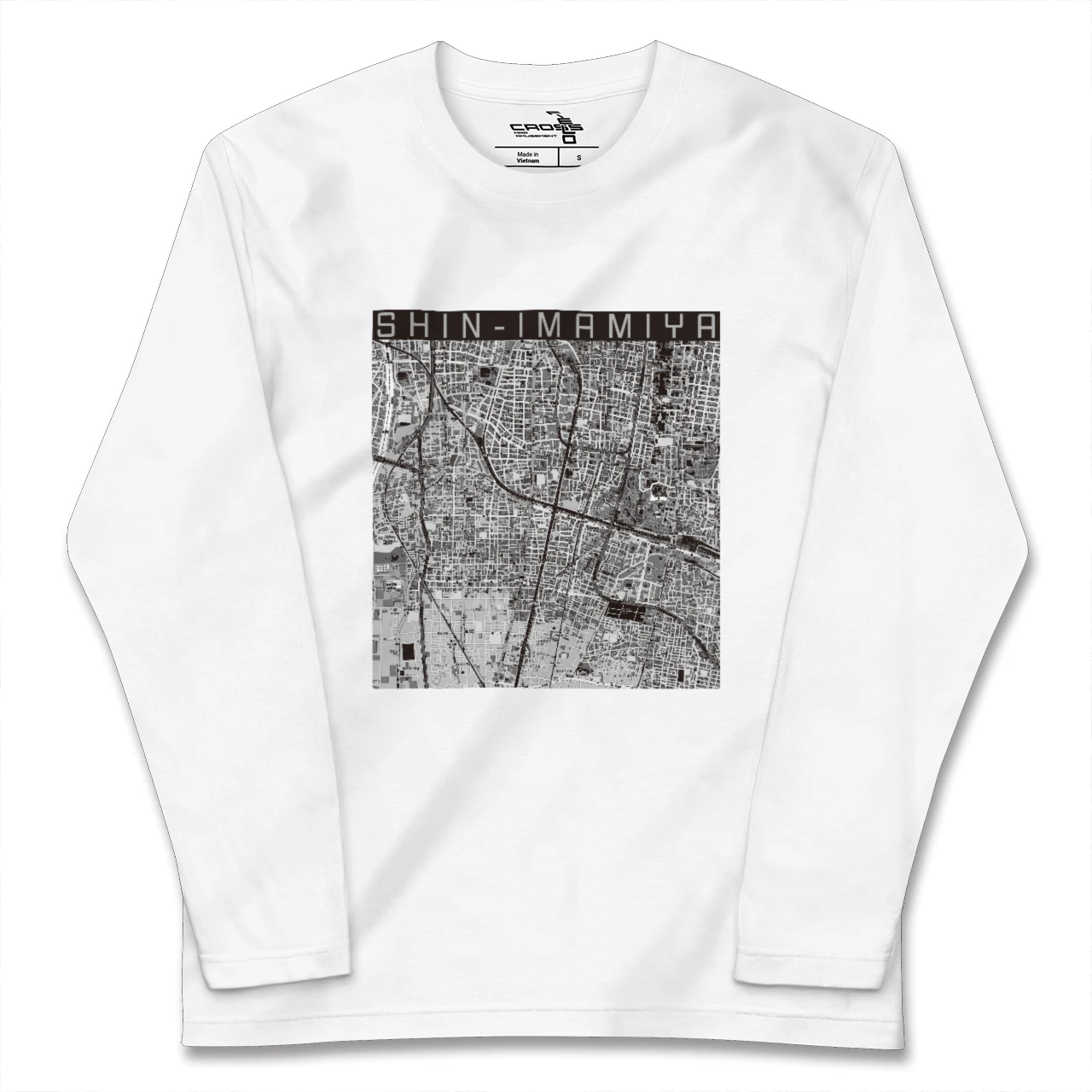 【新今宮(大阪府)】地図柄ロングスリーブTシャツ