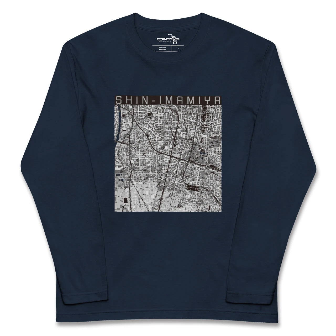【新今宮(大阪府)】地図柄ロングスリーブTシャツ