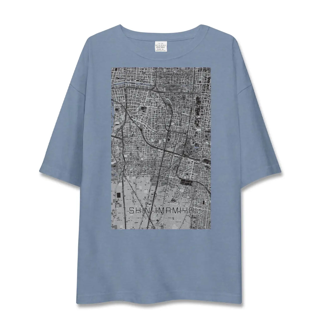 【新今宮(大阪府)】地図柄ビッグシルエットTシャツ