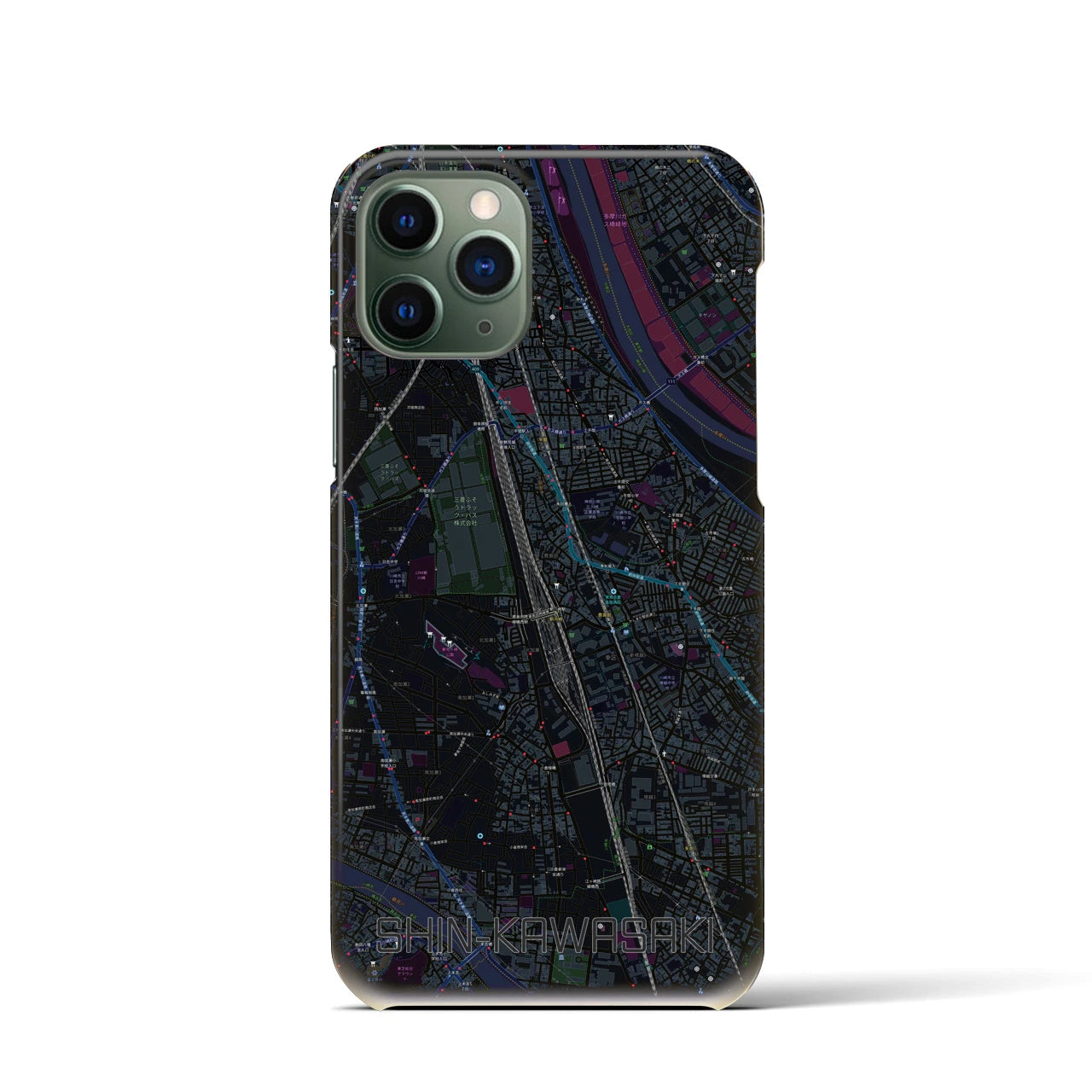 【新川崎(神奈川県)】地図柄iPhoneケース(バックカバータイプ)