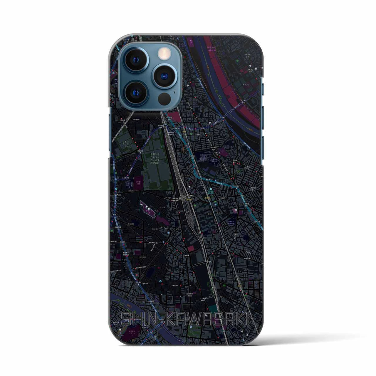 【新川崎(神奈川県)】地図柄iPhoneケース(バックカバータイプ)