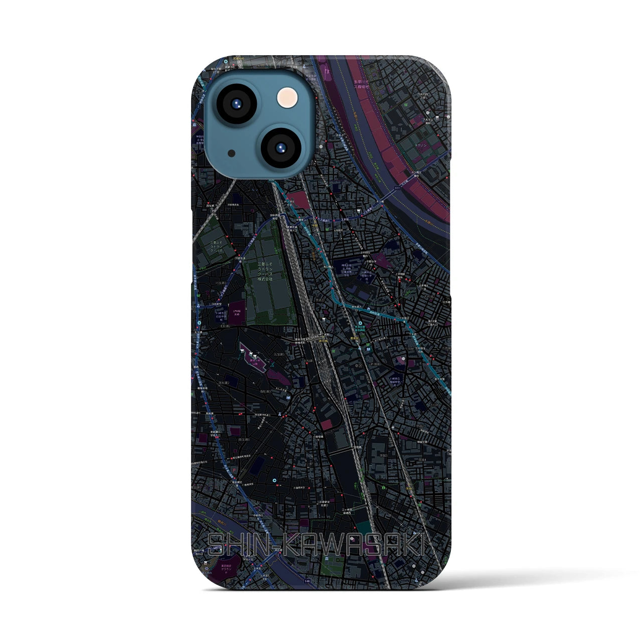 【新川崎(神奈川県)】地図柄iPhoneケース(バックカバータイプ)
