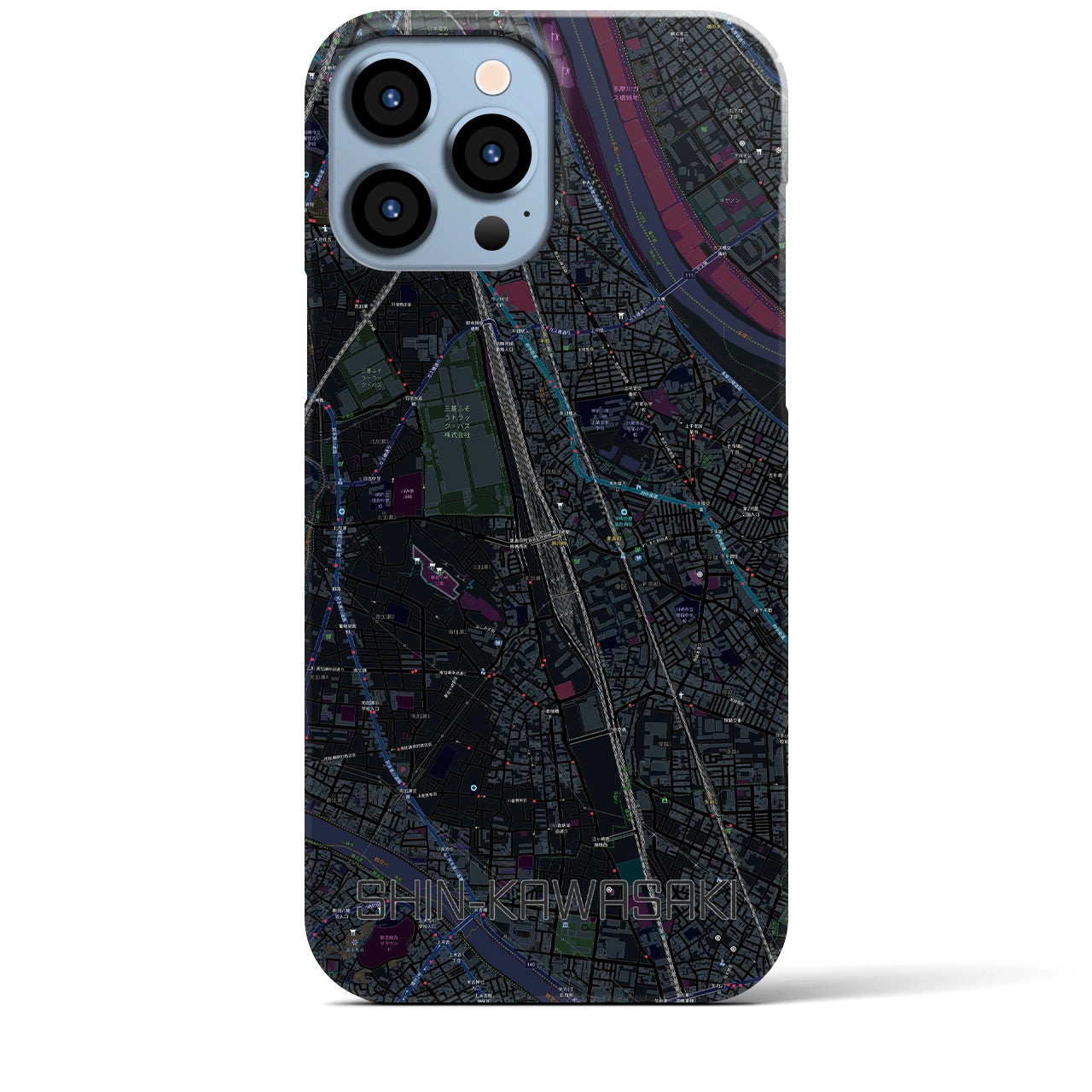 【新川崎(神奈川県)】地図柄iPhoneケース(バックカバータイプ)
