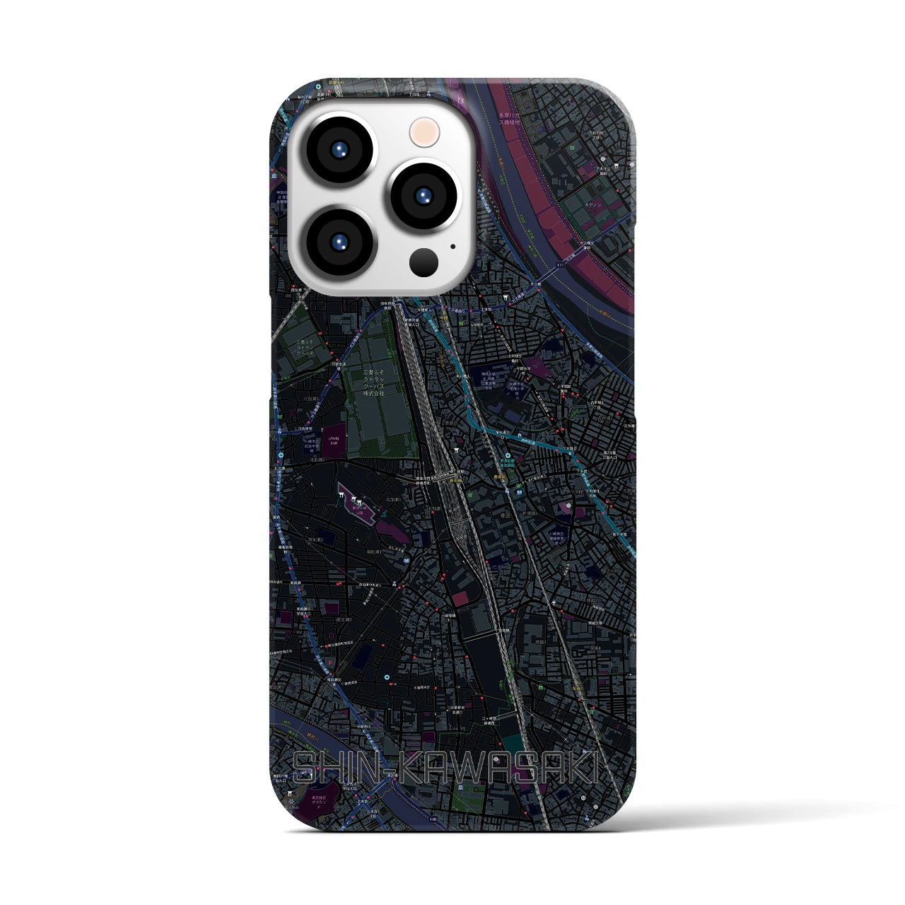 【新川崎(神奈川県)】地図柄iPhoneケース(バックカバータイプ)