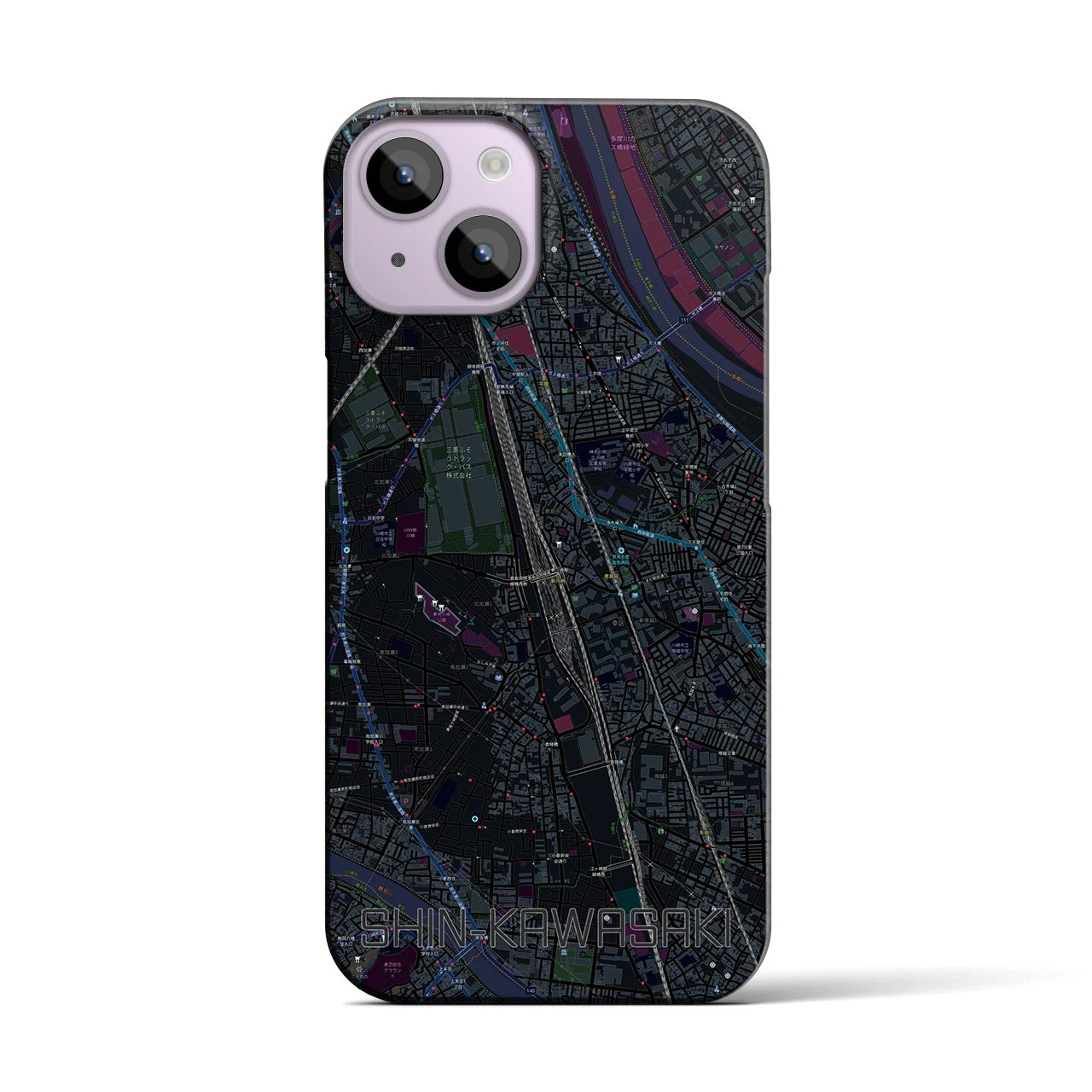 【新川崎(神奈川県)】地図柄iPhoneケース(バックカバータイプ)