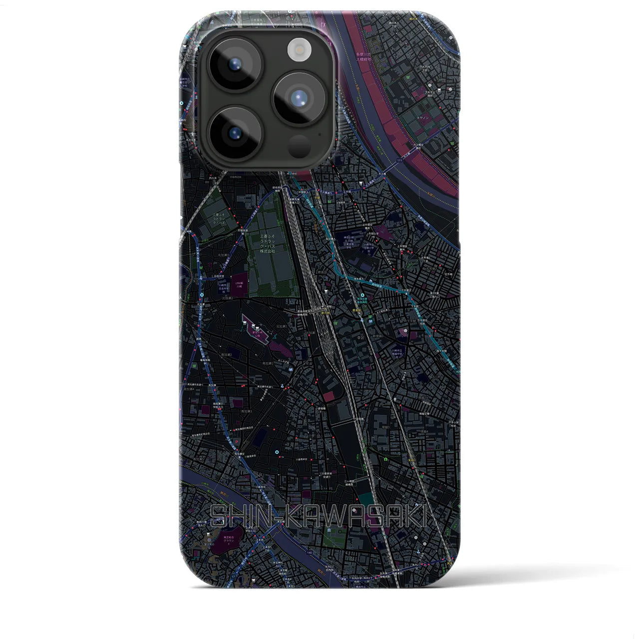 【新川崎(神奈川県)】地図柄iPhoneケース(バックカバータイプ)