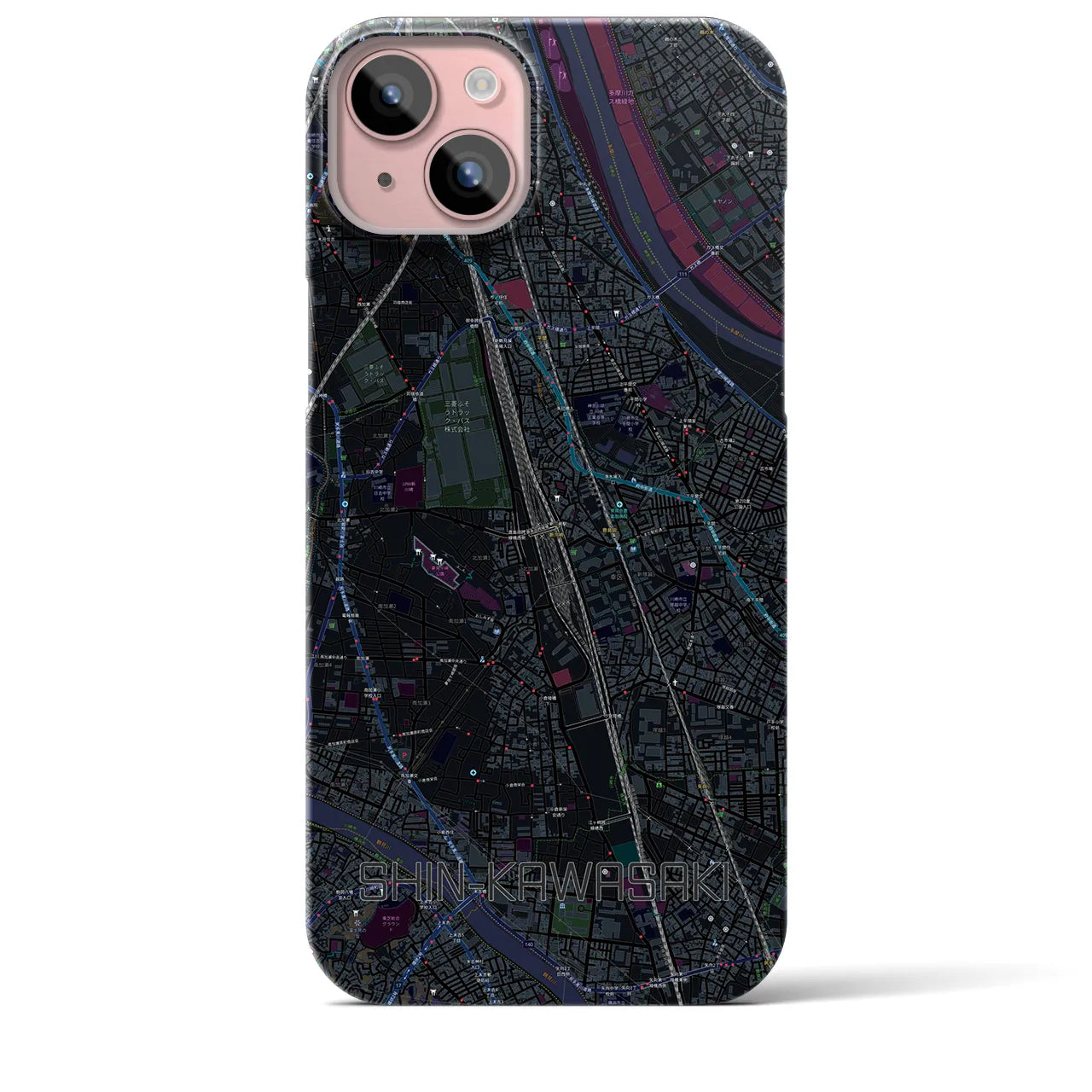 【新川崎(神奈川県)】地図柄iPhoneケース(バックカバータイプ)