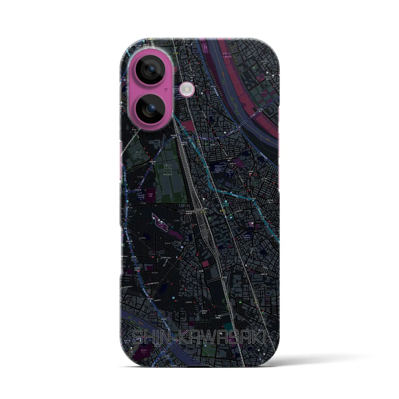 【新川崎(神奈川県)】地図柄iPhoneケース(バックカバータイプ)