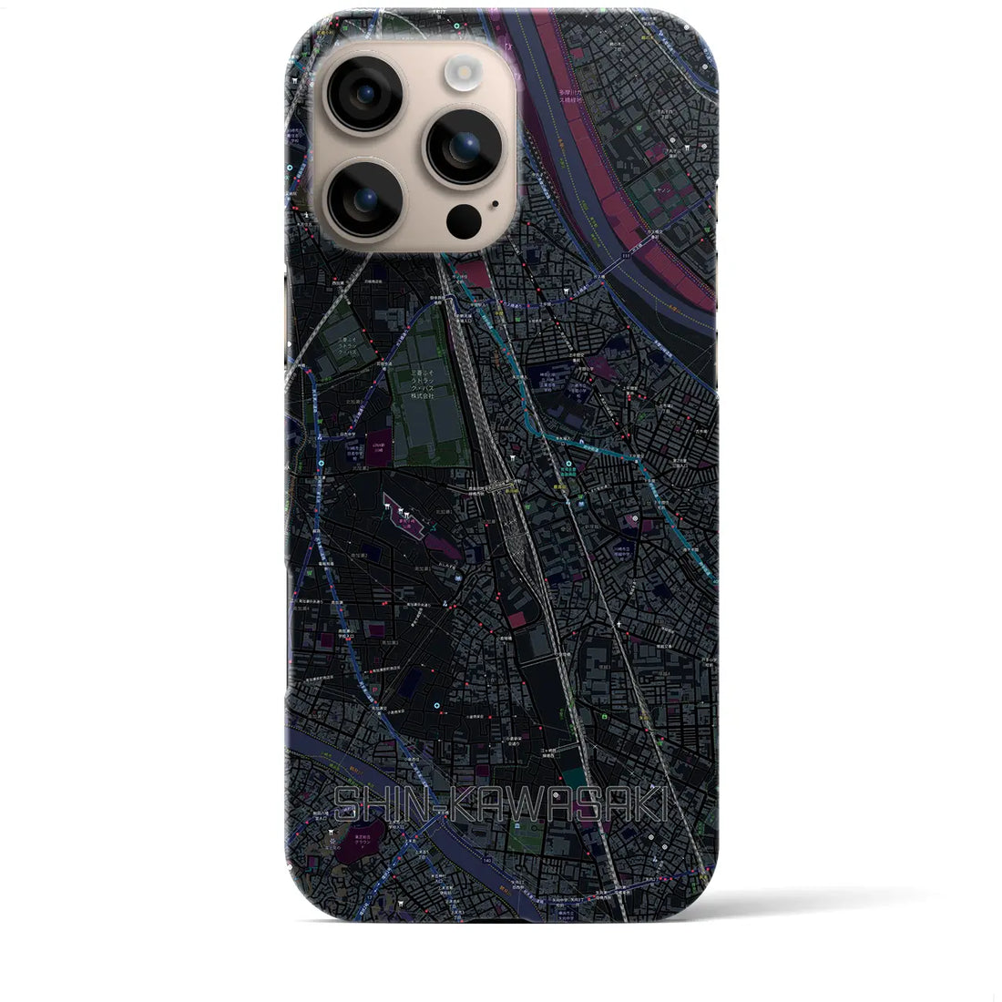 【新川崎(神奈川県)】地図柄iPhoneケース(バックカバータイプ)