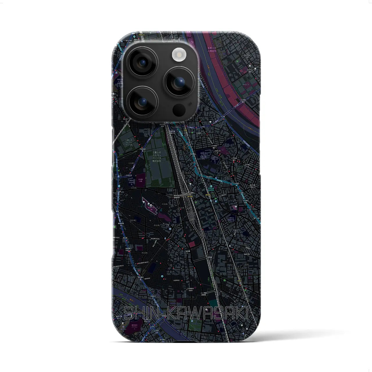 【新川崎(神奈川県)】地図柄iPhoneケース(バックカバータイプ)