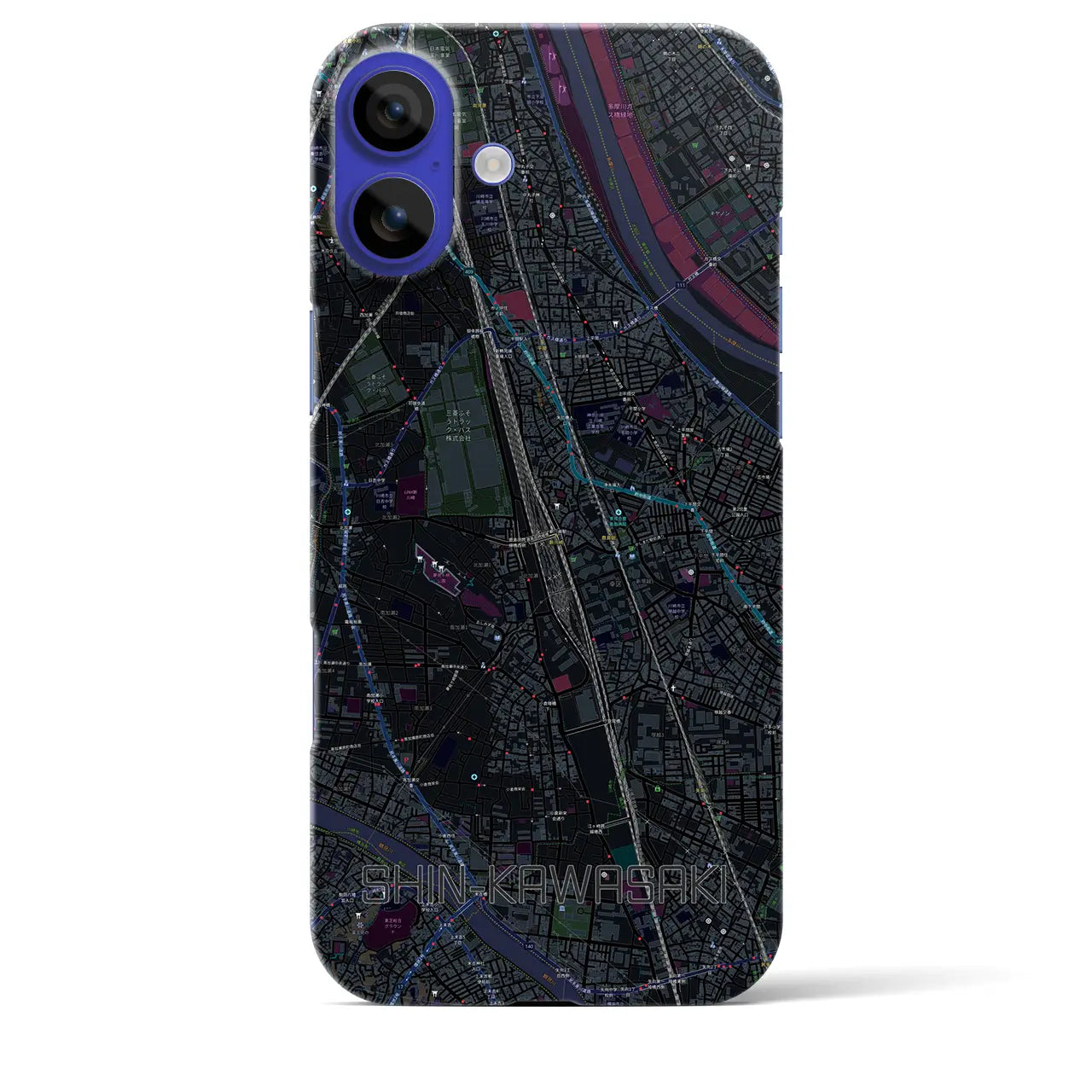 【新川崎(神奈川県)】地図柄iPhoneケース(バックカバータイプ)