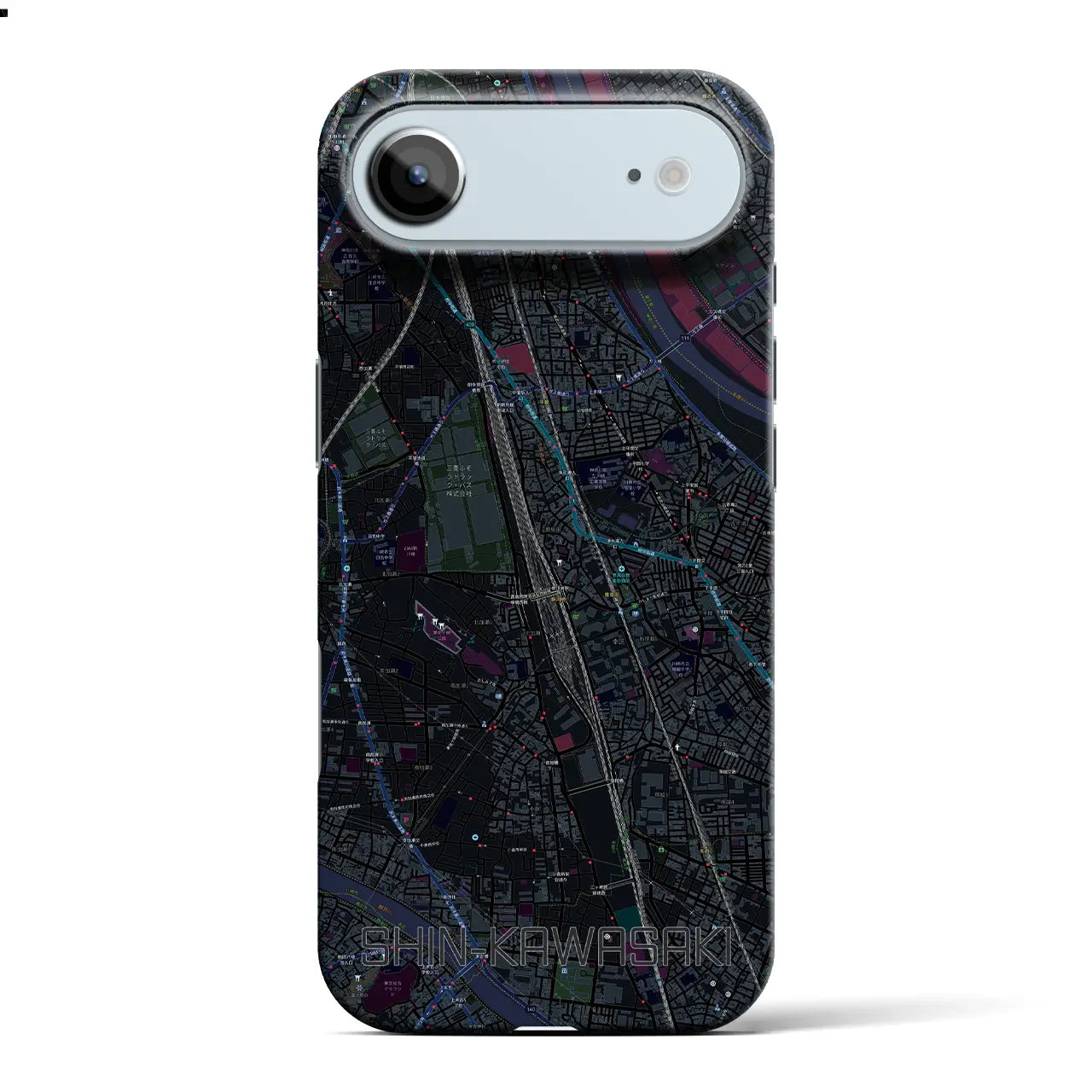 【新川崎(神奈川県)】地図柄iPhoneケース(バックカバータイプ)