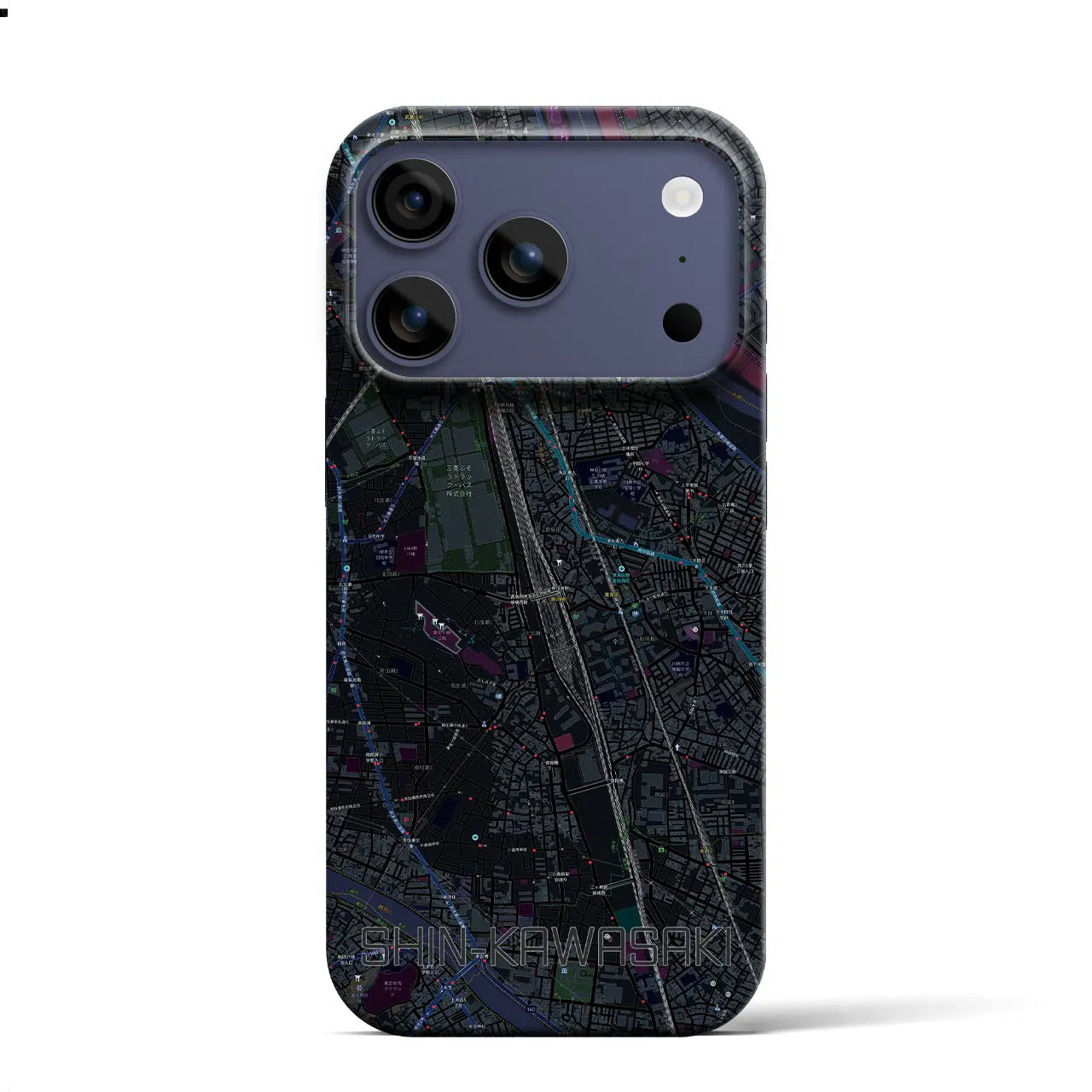 【新川崎(神奈川県)】地図柄iPhoneケース(バックカバータイプ)