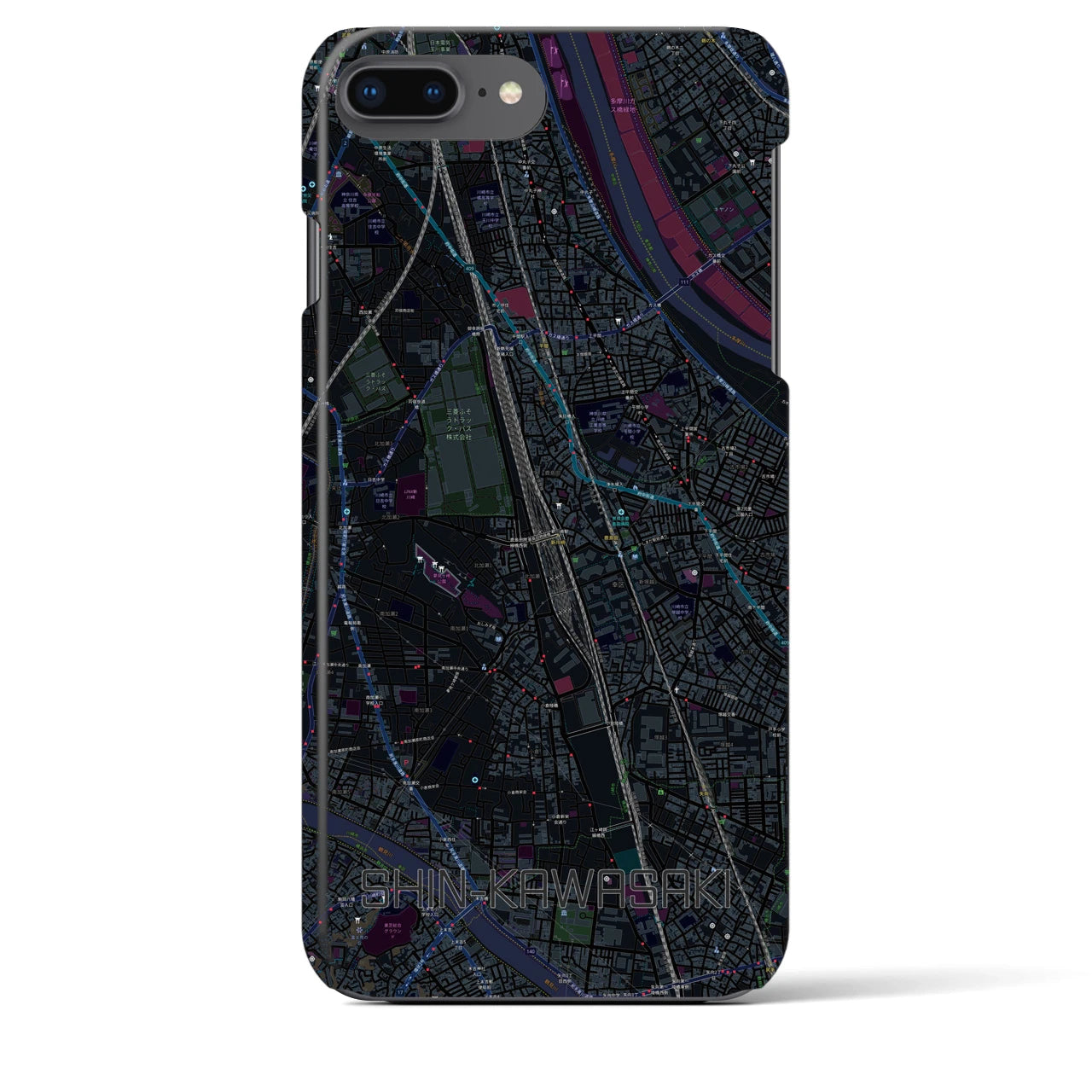 【新川崎(神奈川県)】地図柄iPhoneケース(バックカバータイプ)