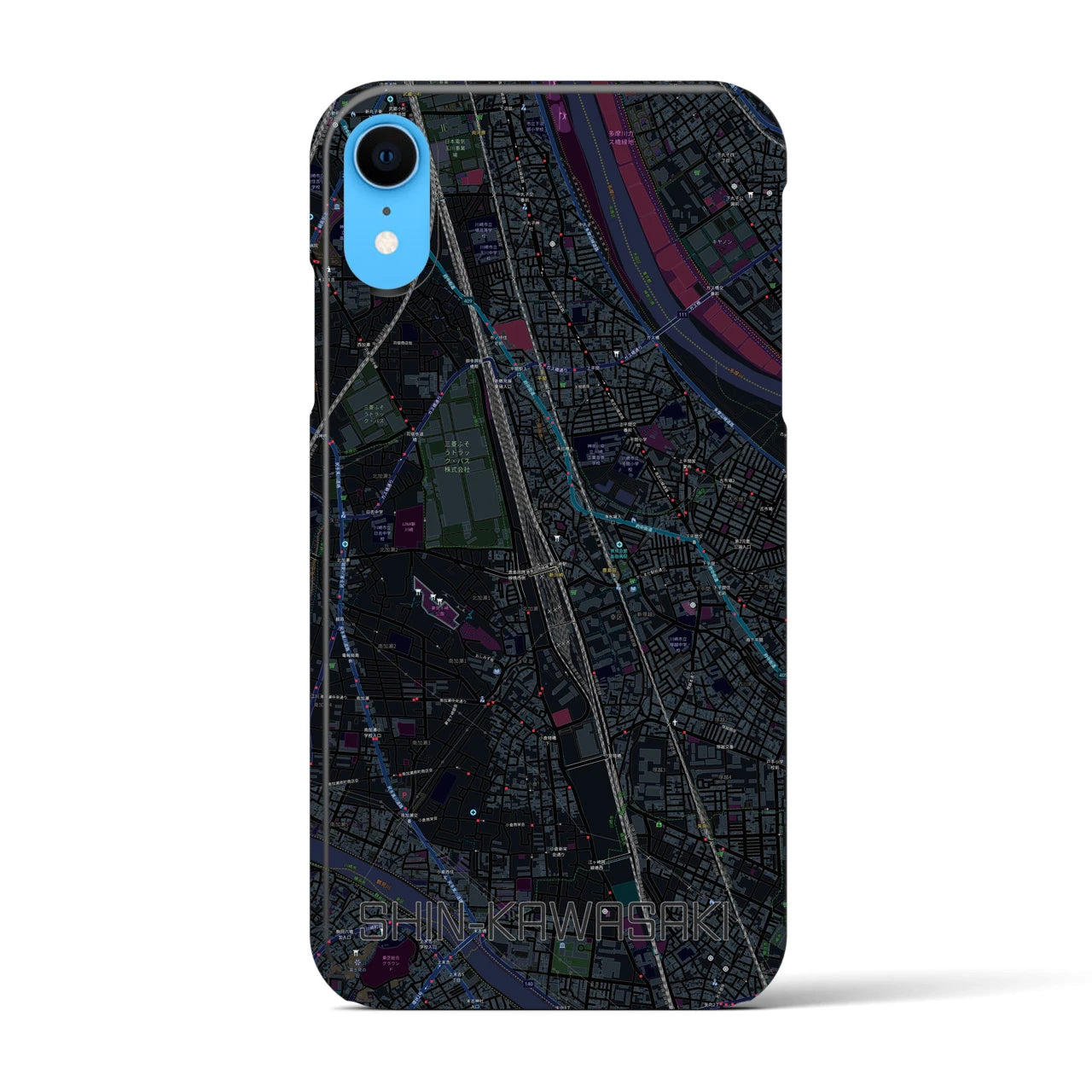 【新川崎(神奈川県)】地図柄iPhoneケース(バックカバータイプ)
