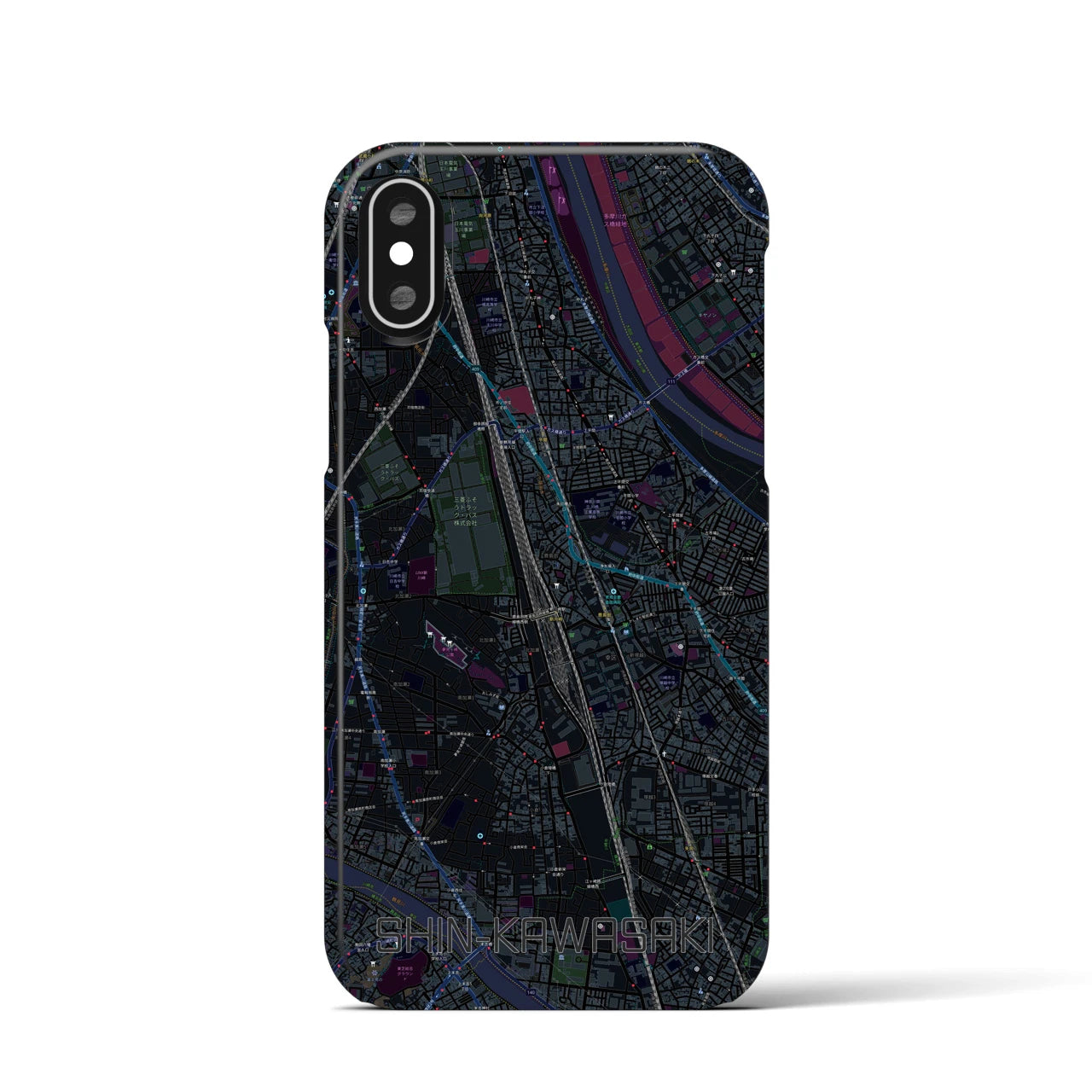 【新川崎(神奈川県)】地図柄iPhoneケース(バックカバータイプ)