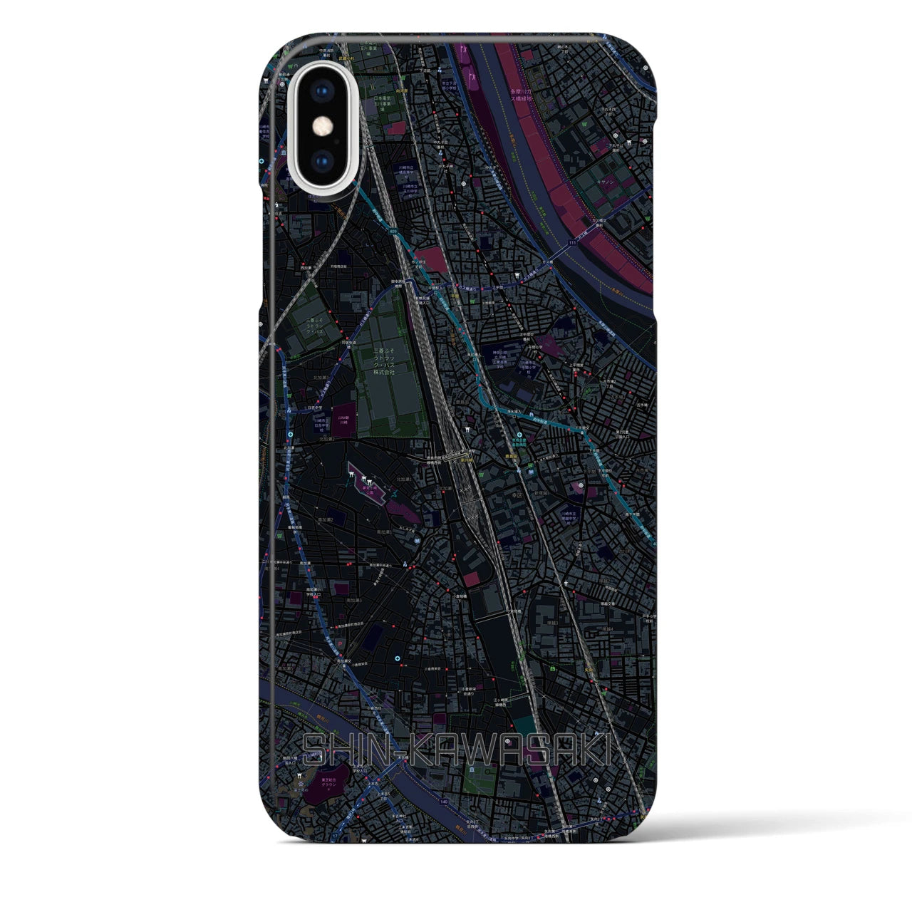 【新川崎(神奈川県)】地図柄iPhoneケース(バックカバータイプ)