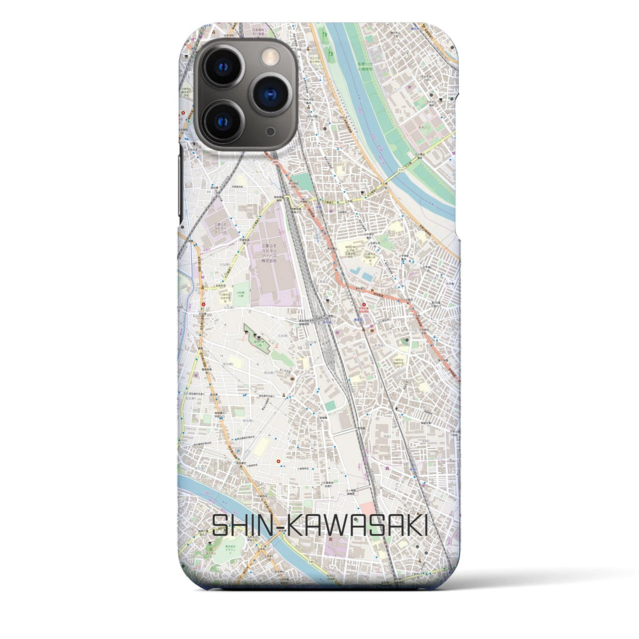 【新川崎(神奈川県)】地図柄iPhoneケース(バックカバータイプ)