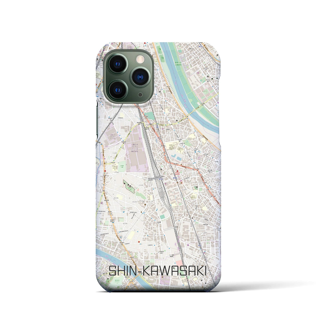 【新川崎(神奈川県)】地図柄iPhoneケース(バックカバータイプ)