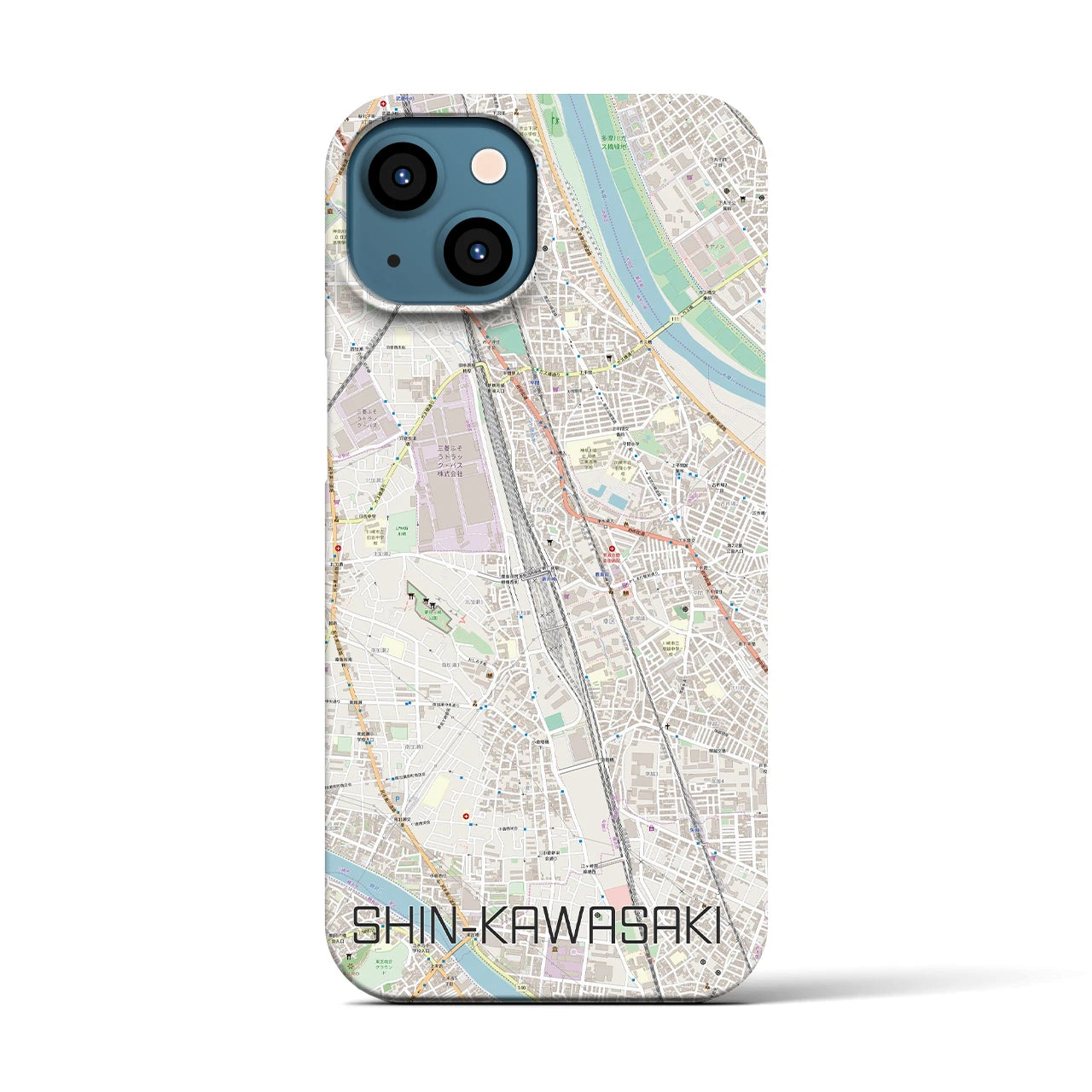 【新川崎(神奈川県)】地図柄iPhoneケース(バックカバータイプ)