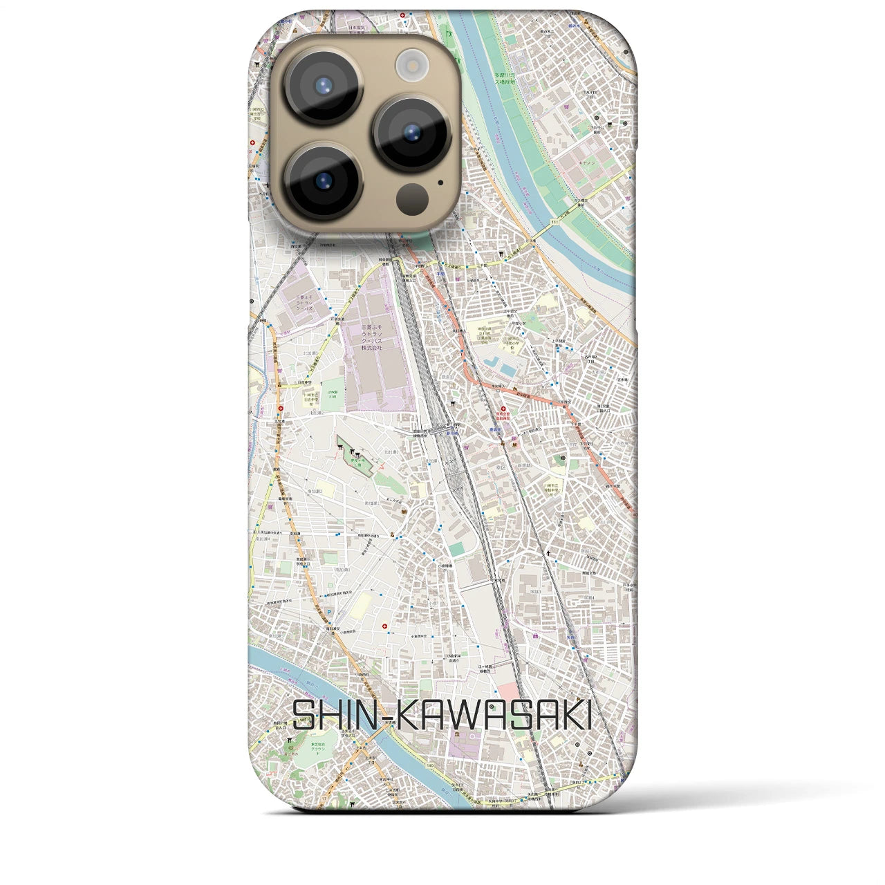 【新川崎(神奈川県)】地図柄iPhoneケース(バックカバータイプ)