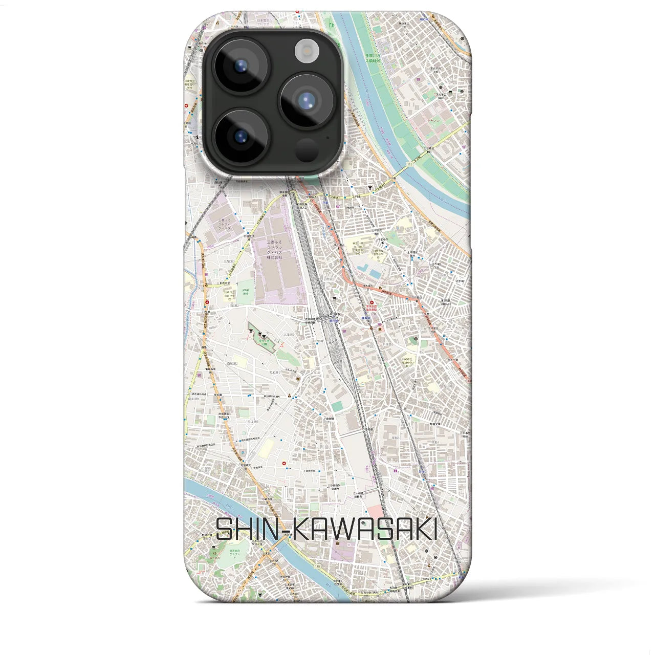 【新川崎(神奈川県)】地図柄iPhoneケース(バックカバータイプ)