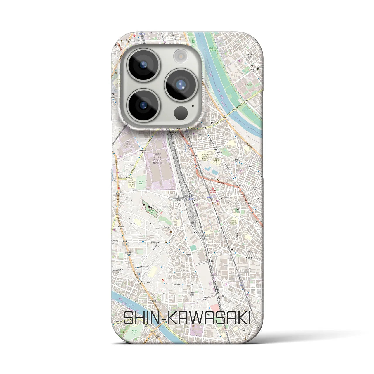 【新川崎(神奈川県)】地図柄iPhoneケース(バックカバータイプ)